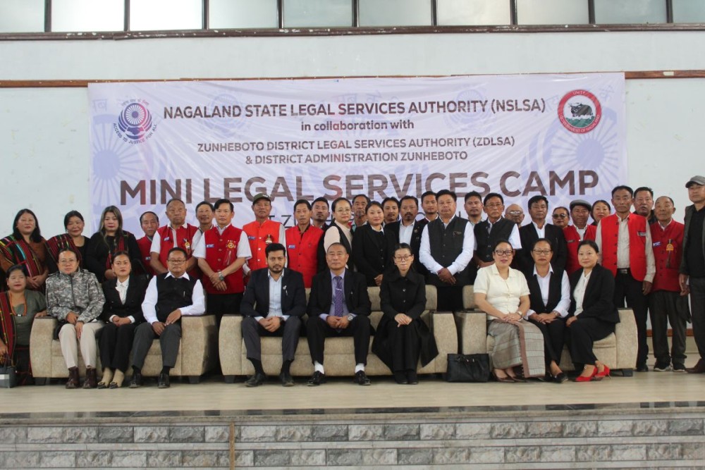 NSLSA officials along with other dignitaries during a legal services camp held at the Multi Purpose Hall, Zunheboto Town, on May 29. (Morung Photo)
